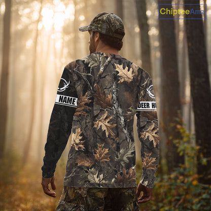 Personalized Whitetail Deer Hunting Fall Season Camo Printing Shirts Deer Hunting Gift Hoodie NBT323