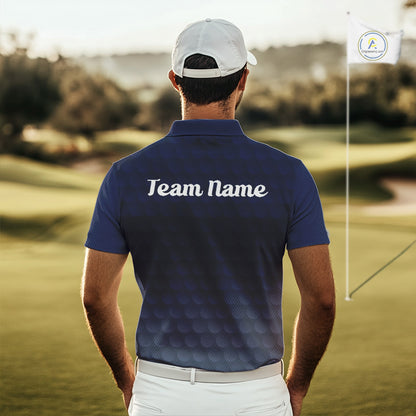 Close-up UPF polyester fabric funny golf ball pattern custom golf shirt moisture-wicking