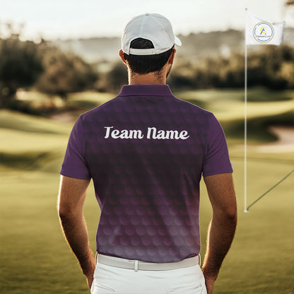 Funny Golf Balls Pattern Mens Golf Polo Shirts Custom Name Golf Apparel For Men | Purple NBT742