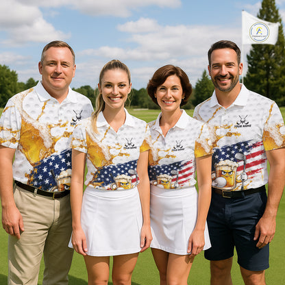 Patriotic Beer Mens Golf Polo Shirt for team golf 