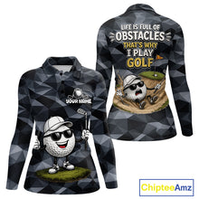 Load image into Gallery viewer, Funny Womens Golf Polo Shirts Custom Golf Ball Camo Pattern Golf Outfits, Best Golf Gifts NBT836