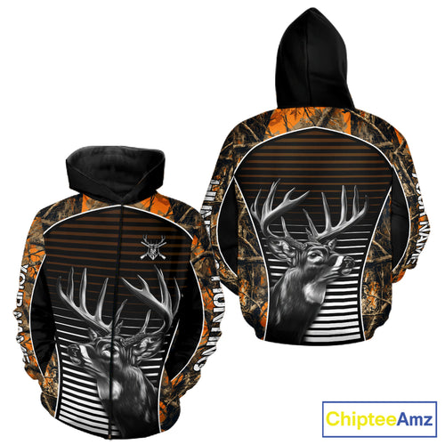 Custom Whitetail Deer Hunting Orange Camouflage 3D Printed Shirts, Hunting Gifts NBT226