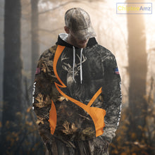 Load image into Gallery viewer, Deer Hunting Dark Brown Camouflage 3D All Over Printing Shirts, Hunting Gifts for Men NBT232