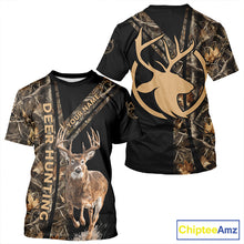 Load image into Gallery viewer, Personalized Whitetail Deer Hunting 3D All Over Printed Hoodie Brown Camouflage NBT250