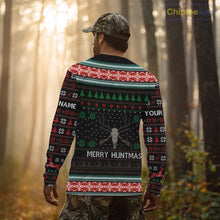Load image into Gallery viewer, Merry Huntmas Deer Hunting Skull Custom Name Ugly Christmas All Over Printed Shirts, Christmas Gift NBT299