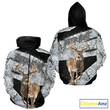 Load image into Gallery viewer, Winter Whitetail Deer Camo Customize Name 3D Printed Long Sleeve Hunting Shirts for Men NBT260