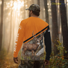 Load image into Gallery viewer, Deer Hunting Orange Camo American Flag 3D Shirt Custom Name Perfect Gift for Hunters NBT266