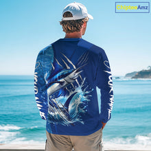 Load image into Gallery viewer, Marlin Fishing Custom Long Sleeve Performance Fishing Shirts, Marlin Saltwater Fishing Shirt NBT720