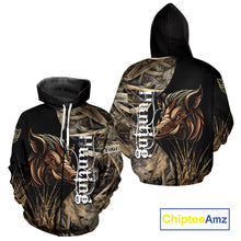 Load image into Gallery viewer, Beautiful Wild Boar Hunting Grass Camo Shirts for Hunters, Boar Hunting Clothing, Hunting Gifts NBT209