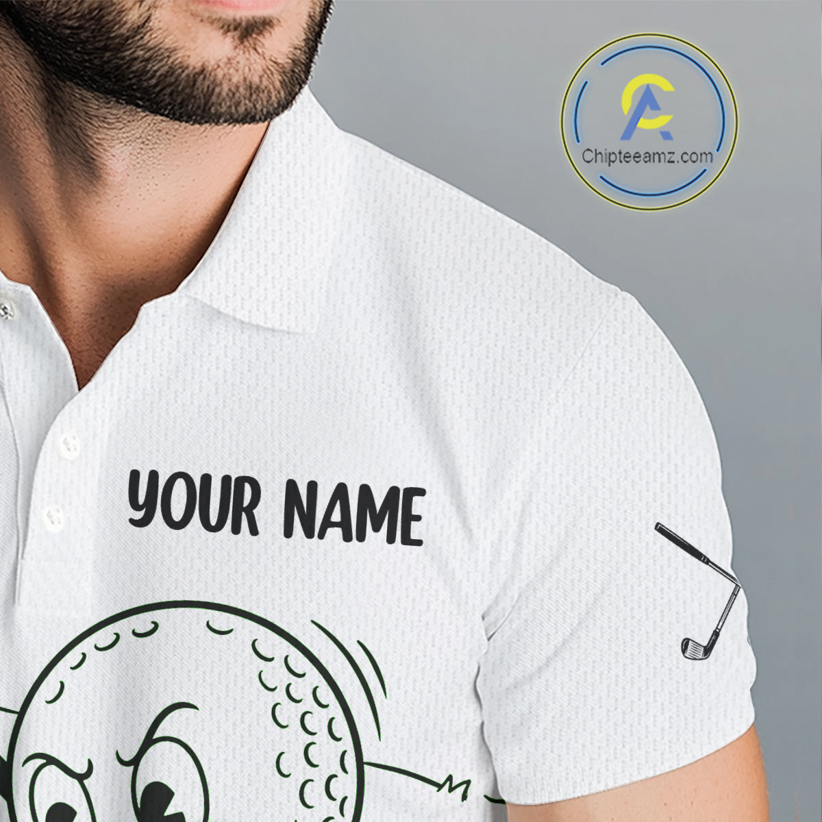 Green Funny Golf Rescue Team Polo Shirt Custom Name, Golf Ball Cartoon Polo, Golf Gifts NBT602