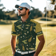 Load image into Gallery viewer, Vintage 1990s Golf Pattern Mens Golf Polo Shirt, Golf Attire For Men, Golfer Gifts|Beige NBT614