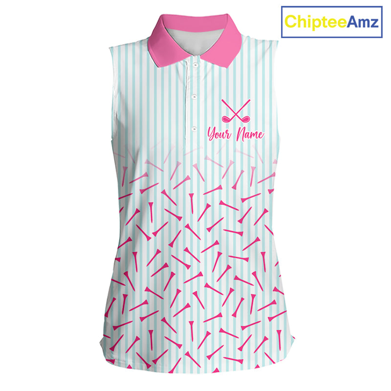 front view of matching best friends sleeveless golf polo shirt custom name best friend gift