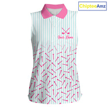 Load image into Gallery viewer, front view of personalized family golf polo shirt with custom name 