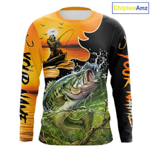 Load image into Gallery viewer, Personalized Fish Reaper Sunset Design Largemouth Bass Fishing Shirts Long Sleeve NBT673