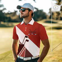 Load image into Gallery viewer, Red Golf Bag Mens Golf Polo Shirts Custom Golf Shirts, Golf Attire For Men NBT578