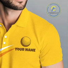Load image into Gallery viewer, Yellow Funny Golf Ball Custom Team Polo Shirt, Personalized Mens Golf Polo Shirt, Golf Lovers Gift NBT606