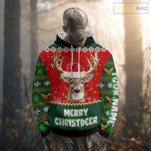 Load image into Gallery viewer, Funny Ugly Christmas Pattern Deer Hunting Custom Name 3D All Over Print Shirts Christmas Shirt NBT285