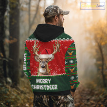 Load image into Gallery viewer, Funny Ugly Christmas Pattern Deer Hunting Custom Name 3D All Over Print Shirts Christmas Shirt NBT285