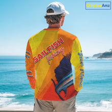 Load image into Gallery viewer, Custom Sailfish Saltwater Fishing Shirts Long Sleeve, Long Sleeve Performance Fishing Shirts NBT428