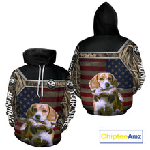 Load image into Gallery viewer, Custom Camouflage Rabbit Hunting Beagle Dog US Flag for Men, Rabbit Hunting Gifts NBT244