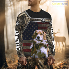 Load image into Gallery viewer, Custom Camouflage Rabbit Hunting Beagle Dog US Flag for Men, Rabbit Hunting Gifts NBT244