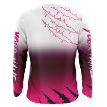 Load image into Gallery viewer, Largemouth Bass Long Sleeve Fishing Shirts Pink Angry Fish, Bass Fishing Shirts NBT387