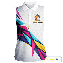 Load image into Gallery viewer, Womens Sleeveless Golf Polo Shirts Custom Name Golf Shirts For Women, White Golf Shirts, Gift For Golf Lovers NBT549