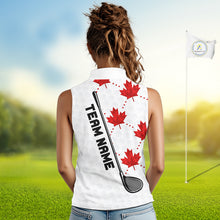 Load image into Gallery viewer, Custom Canadian Flag Womens Sleeveless Golf Polo Shirt Custom Maple Leaves Canada Golf Shirt For Ladies, Golf Gifts NBT556