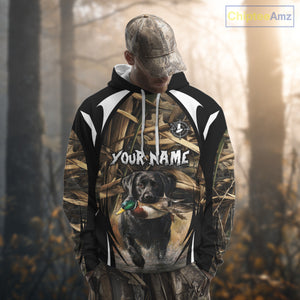 Duck Hunting with Black Lab Camo 3D All Over Printed Shirts, Camouflage Duck Hunting Clothing NBT206