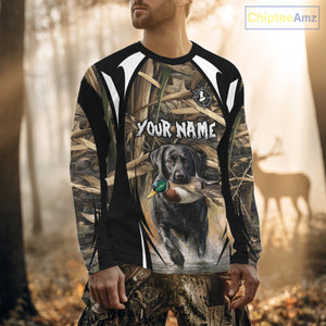 Duck Hunting with Black Lab Camo 3D All Over Printed Shirts, Camouflage Duck Hunting Clothing NBT206