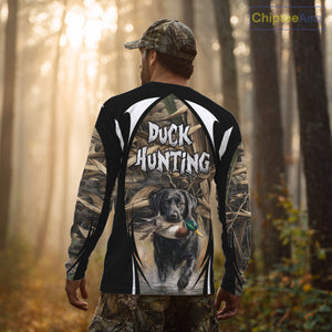 Duck Hunting with Black Lab Camo 3D All Over Printed Shirts, Camouflage Duck Hunting Clothing NBT206
