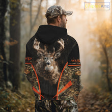 Load image into Gallery viewer, Personalized Whitetail Deer Hunting Shirt Brown Camo Custom Name, Deer Hunting Clothes NBT280
