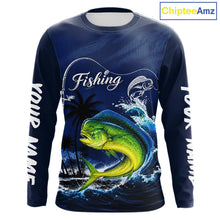 Load image into Gallery viewer, Mahi Mahi Fishing Custom Performance Fishing Shirts, Mahi Mahi Fishing Shirts Long Sleeve NBT856