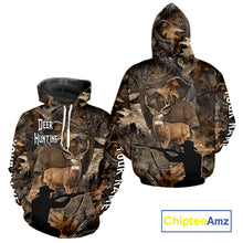 Load image into Gallery viewer, Whitetail Deer Hunting Brown Camo with Hunter 3D Print Custom Name Shirts, Hunting Gift NBT269