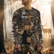 Load image into Gallery viewer, Whitetail Deer Hunting Brown Camo with Hunter 3D Print Custom Name Shirts, Hunting Gift NBT269