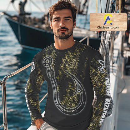 Custom Fish Hooks Bass Fishing Tournament Shirts Long Sleeve, Bass Fishing Shirts NBT454