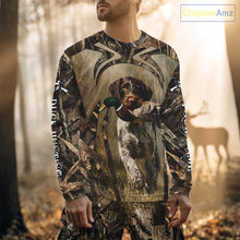 Load image into Gallery viewer, Mallard Duck Hunting German Wirehaired Pointer Dog Camouflage Shirts for Hunters NBT211
