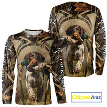 Load image into Gallery viewer, Mallard Duck Hunting German Wirehaired Pointer Dog Camouflage Shirts for Hunters NBT211