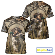 Load image into Gallery viewer, Mallard Duck Hunting German Wirehaired Pointer Dog Camouflage Shirts for Hunters NBT211