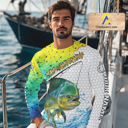 Mahi Mahi Custom Fishing Shirts Long Sleeve, Saltwater Fishing Clothing, Fishing Jerseys NBT425