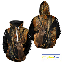 Load image into Gallery viewer, Whitetail Deer Hunting Shirt Custom Name Fall Camo, Season Deer Hunting Clothes For Men NBT252