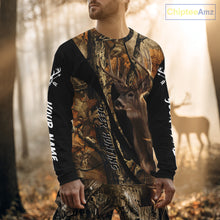 Load image into Gallery viewer, Whitetail Deer Hunting Shirt Custom Name Fall Camo, Season Deer Hunting Clothes For Men NBT252