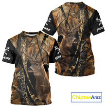Load image into Gallery viewer, Whitetail Deer Hunting Shirt Custom Name Fall Camo, Season Deer Hunting Clothes For Men NBT252