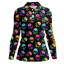 Load image into Gallery viewer, Colorful Skull Golf Polo Shirts Personalized Halloween Golf Shirts For Women, Golf Gifts LDT0224