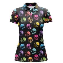 Load image into Gallery viewer, Colorful Skull Golf Polo Shirts Personalized Halloween Golf Shirts For Women, Golf Gifts LDT0224