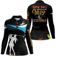 Load image into Gallery viewer, Water Color Womens Golf Polo Shirts, Personalized Colorful Golf Shirts For Women, Golf Gifts LDT0214