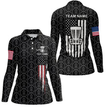 Load image into Gallery viewer, Retro American Flag Disc Golf Polo Shirt Custom Patriotic Golf Shirts For Women Golf Gifts LDT0794