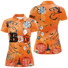 Load image into Gallery viewer, Boo Halloween Seamless Orange Golf Polo Shirt Custom Funny Golf Shirts For Women Golf Gifts LDT0550