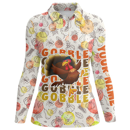 Turkey Bird Thanksgiving Golf Polo Shirt Fall Pattern Custom Golf Tops For Women Golf Gifts LDT0875
