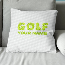 Load image into Gallery viewer, Green Grass Golf Ball Pattern Custom Throw Pillow Personalized Golf Gift LDT1140